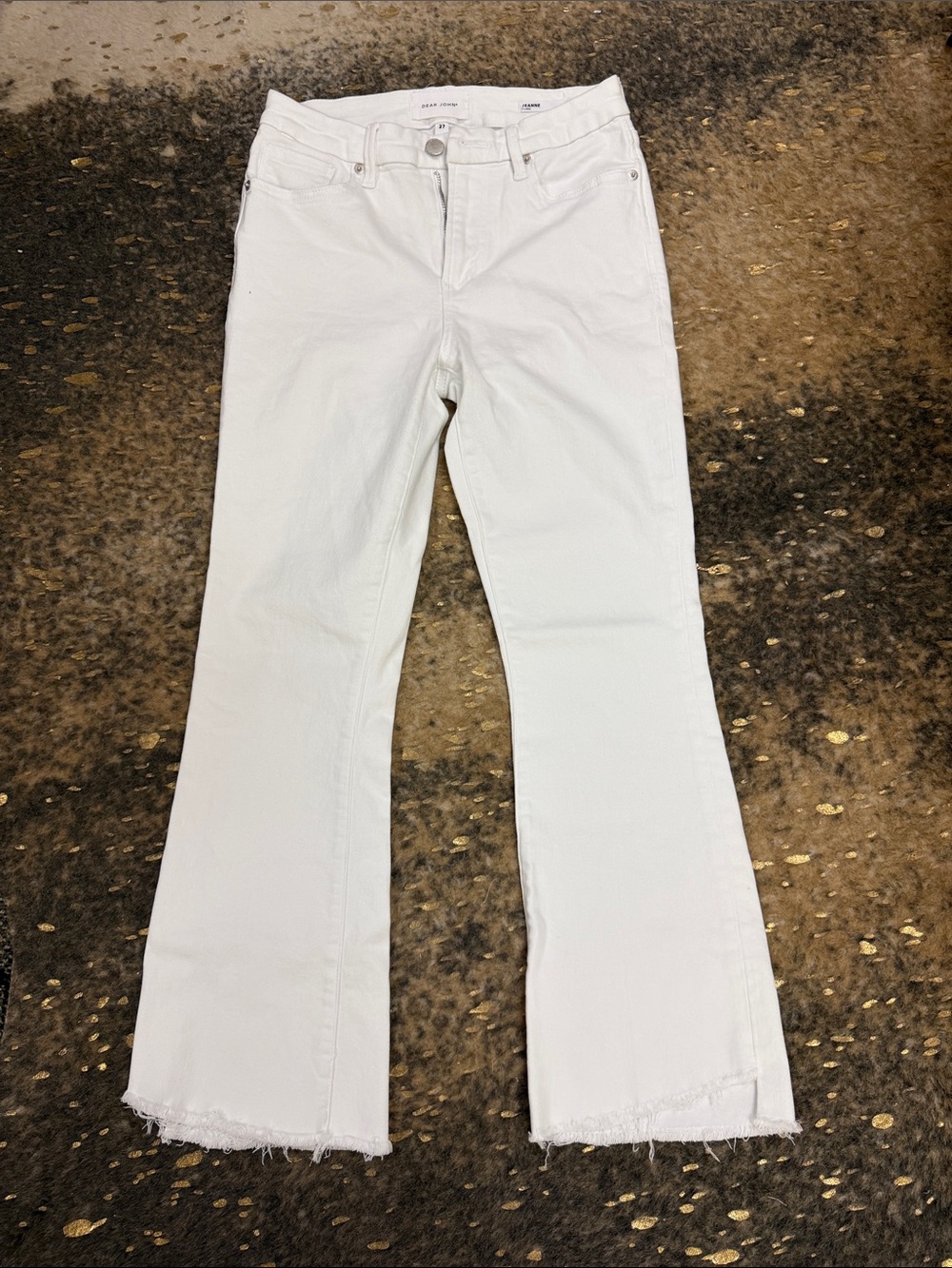 Dear John White Flare Jeans with Raw Hem | Jeanna flaire | 27